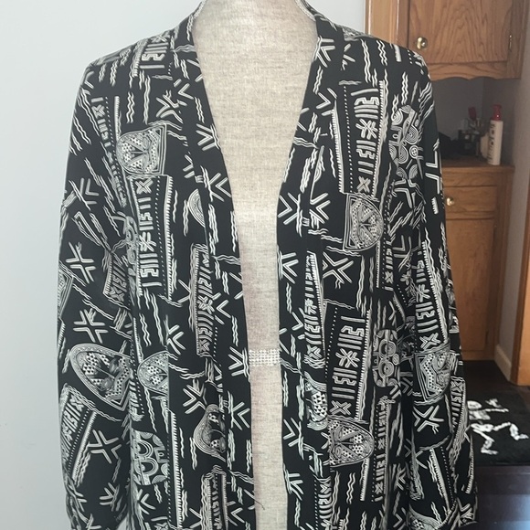 Lingerie by Malinda, vintage black & cream size medium Hawaiian Tiki images. - Picture 2 of 6